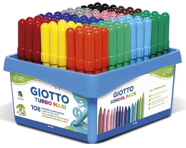 Pennarelli giotto turbo maxi -108 pezzi-school pack